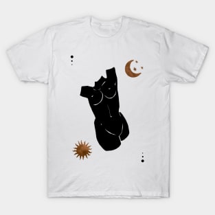 Astro Celestial Feminine Women Figure Prints T-Shirt